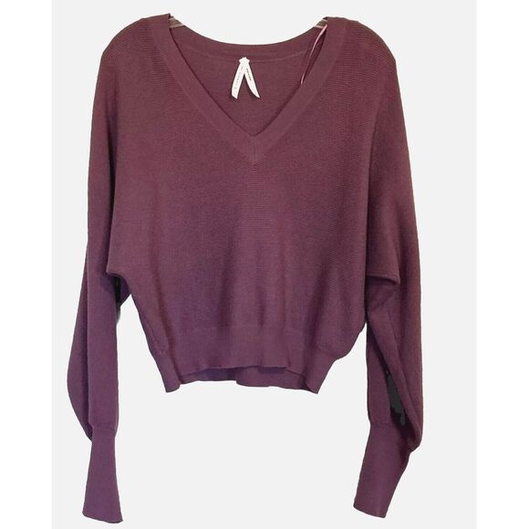 Dreamers Sweaters - Dreamers by Debut Women's Large Purple‎ Cropped Ribbed Sweater Comfy Colorful